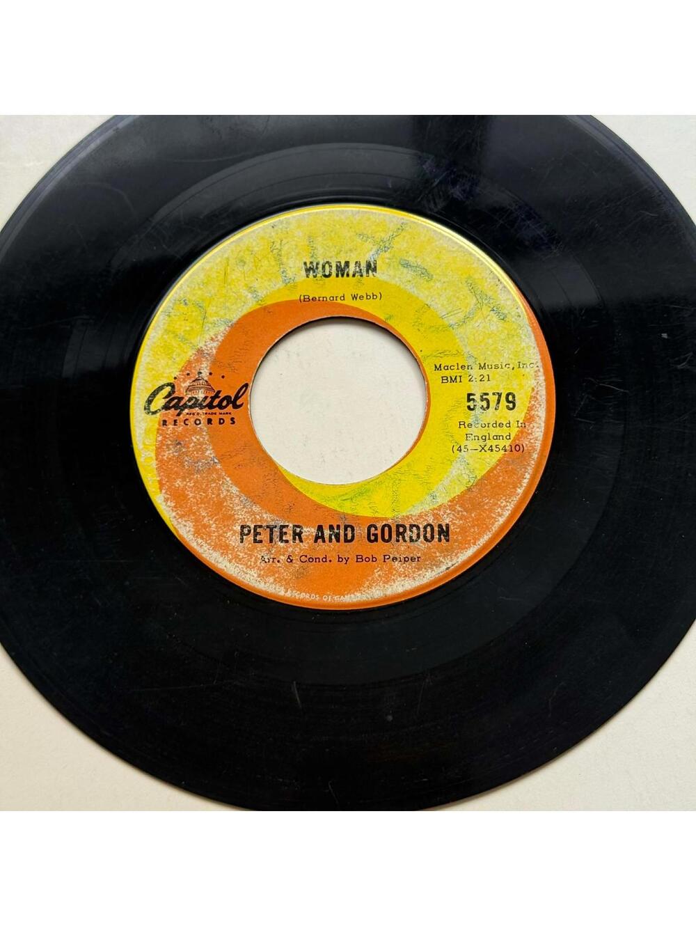 Peter and Gordon - Wrong from the Start/Woman 45rpm VG+ R31